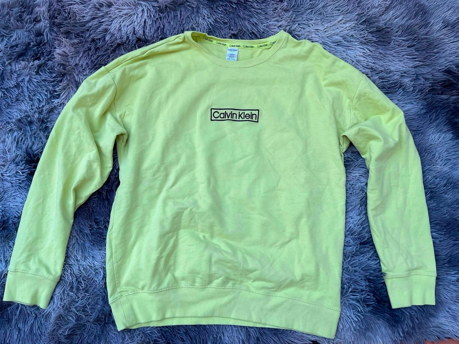 Sudadera Calvin Klein Amarilla Logo Cuello Redondo